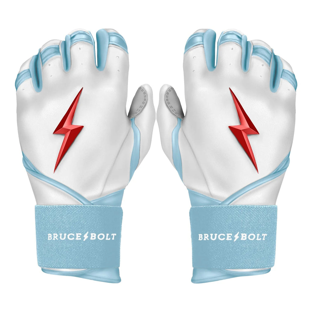 PREMIUM PRO HAPP Series Long Cuff Batting Gloves White C.Blue product image 6, provided for visual reference and product