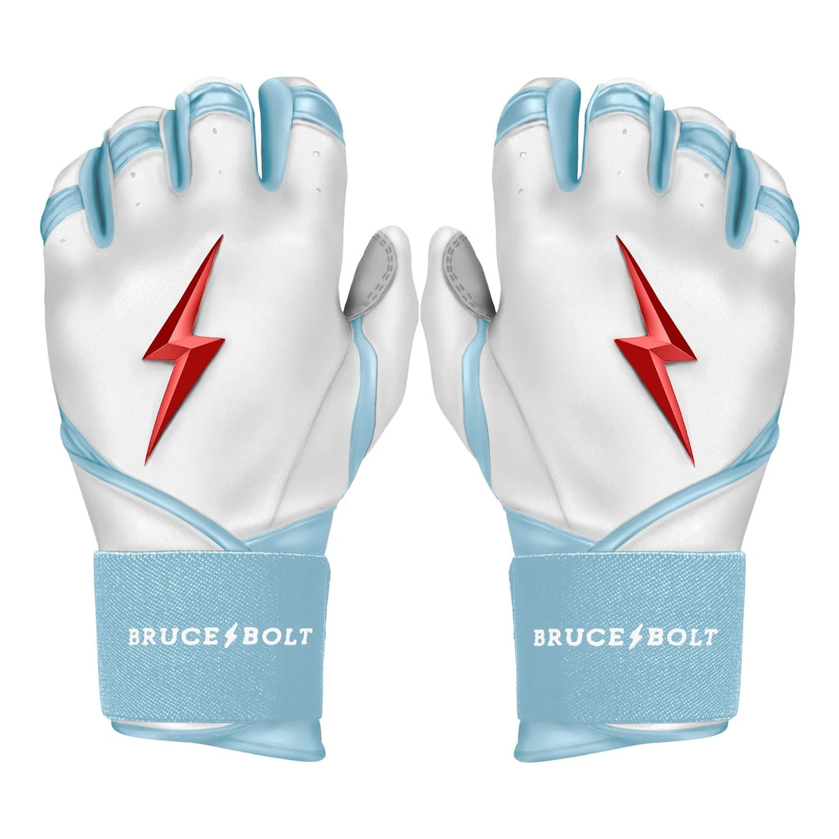 PREMIUM PRO HAPP Series Long Cuff Batting Gloves White C.Blue product image 6, provided for visual reference and product