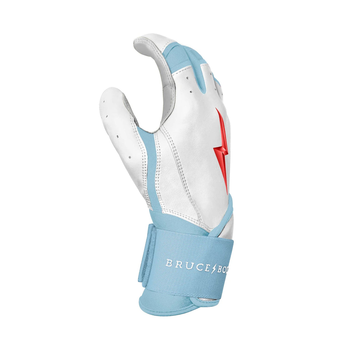 PREMIUM PRO HAPP Series Long Cuff Batting Gloves White C.Blue product image 5, provided for visual reference and product