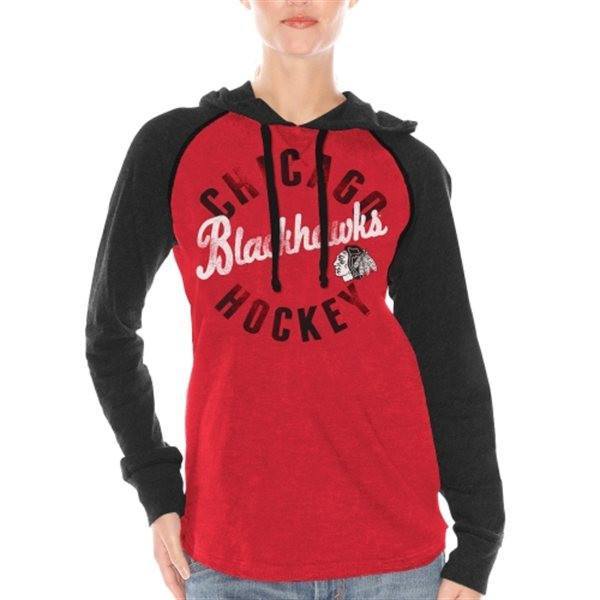 Chicago Blackhawks Womens Playclock Hoody product image 1, provided for visual reference and product detail review
