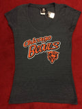 Chicago Bears Womens Cursive Script T-Shirt product image 1, provided for visual reference and product detail review