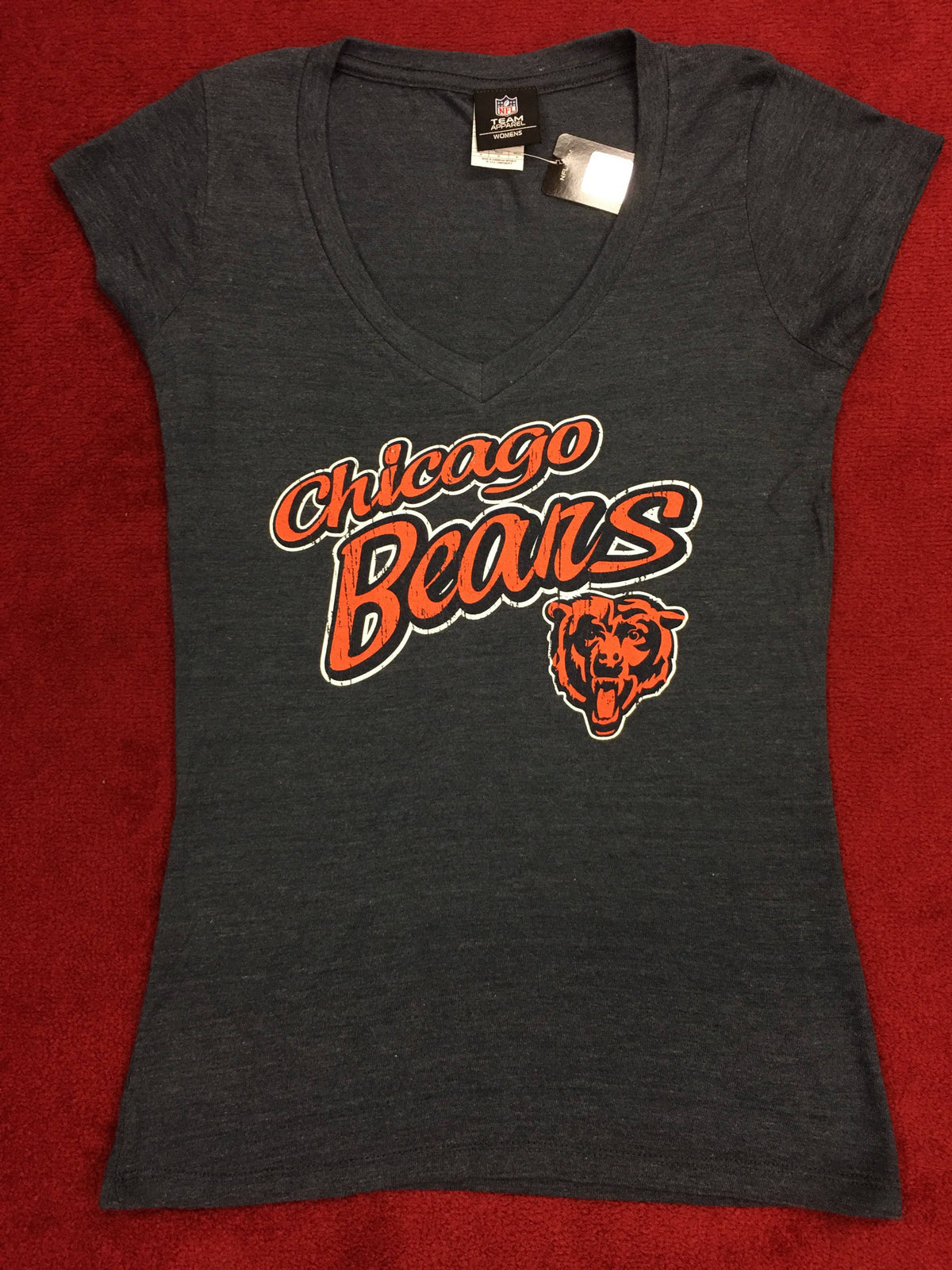 Chicago Bears Womens Cursive Script T-Shirt product image 1, provided for visual reference and product detail review