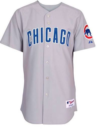 Chicago Cubs Majestic Authentic Road Polyester Jersey product image 1, provided for visual reference and product detail