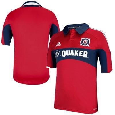 ﻿Men Chicago Fire SC adidas Red Primary Replica Jersey product image 1, provided for visual reference and product detail