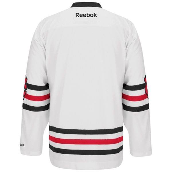 Mens Chicago Blackhawks Reebok White 2015 Winter Classic Premier Jersey product image 3, provided for visual reference and
