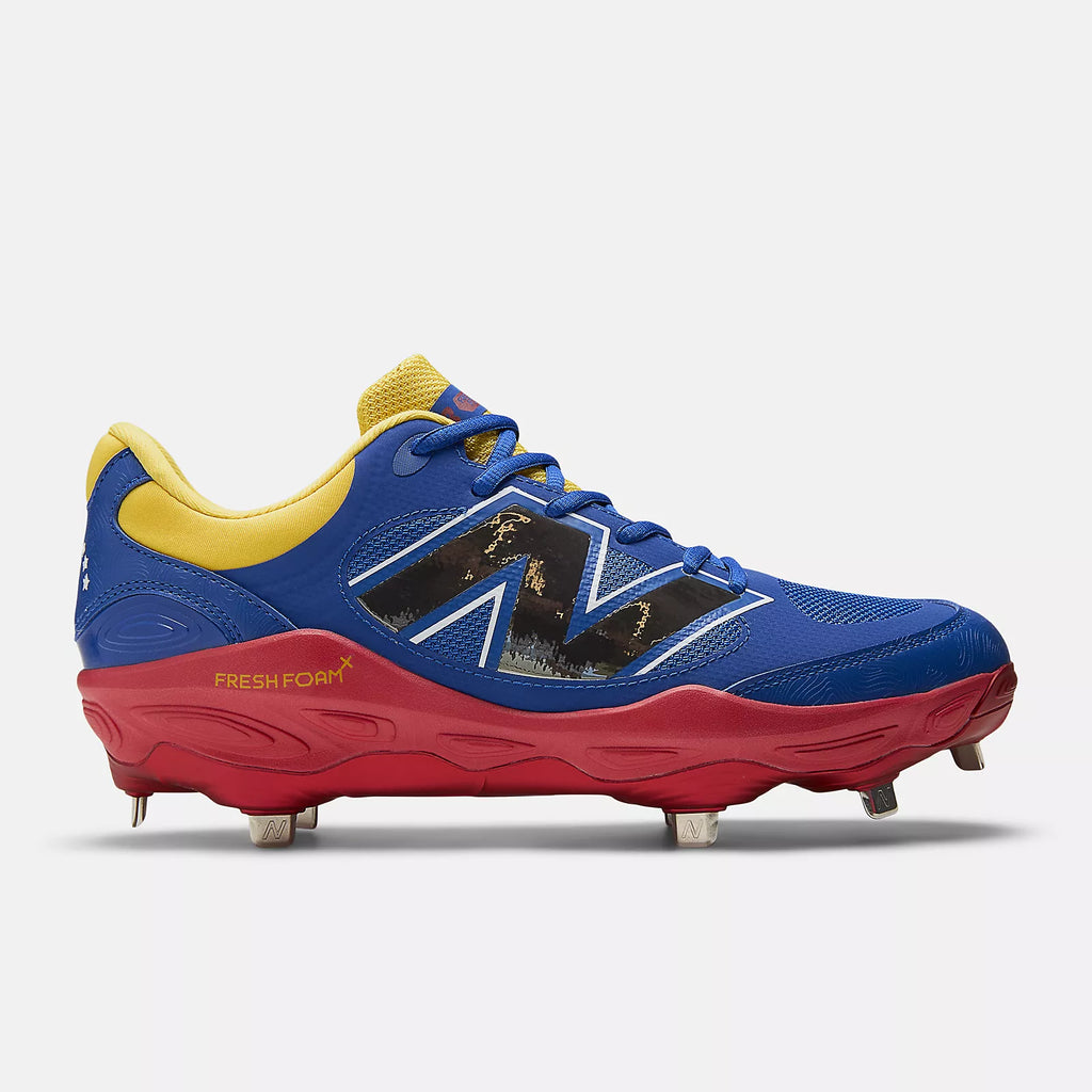 New Balance Fresh Foam X 3000 v7 Metal Baseball Cleats – M30001CC | Venezuela WBC Colorway product image 2, provided for