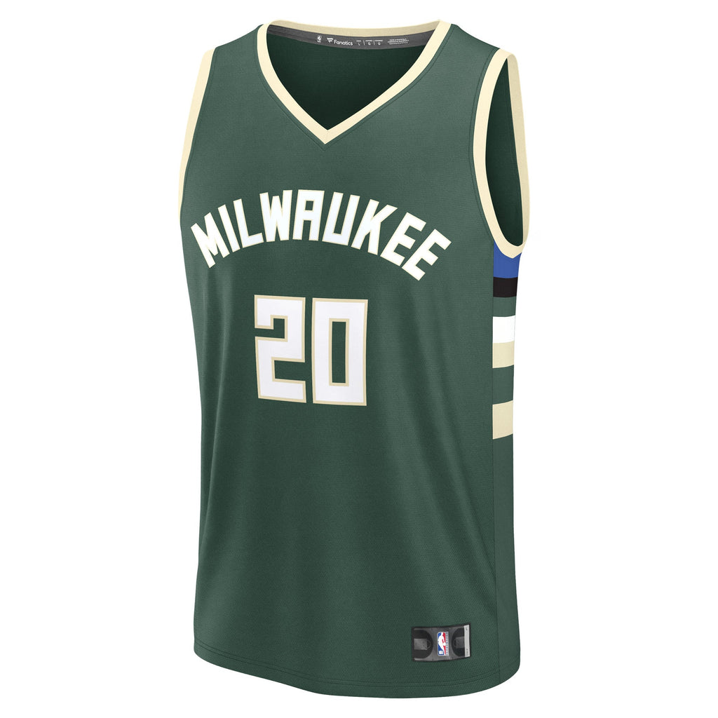 Milwaukee Bucks A.J. Green Fanatics Hunter Green Fast Break Replica Player Jersey - Icon Edition for Men product image 3,