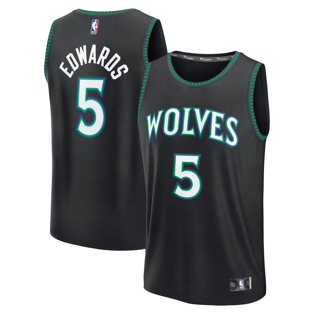 Minnesota Timberwolves Anthony Edwards Fanatics Black Fast Break Jersey - Statement Edition for Men product image 1,