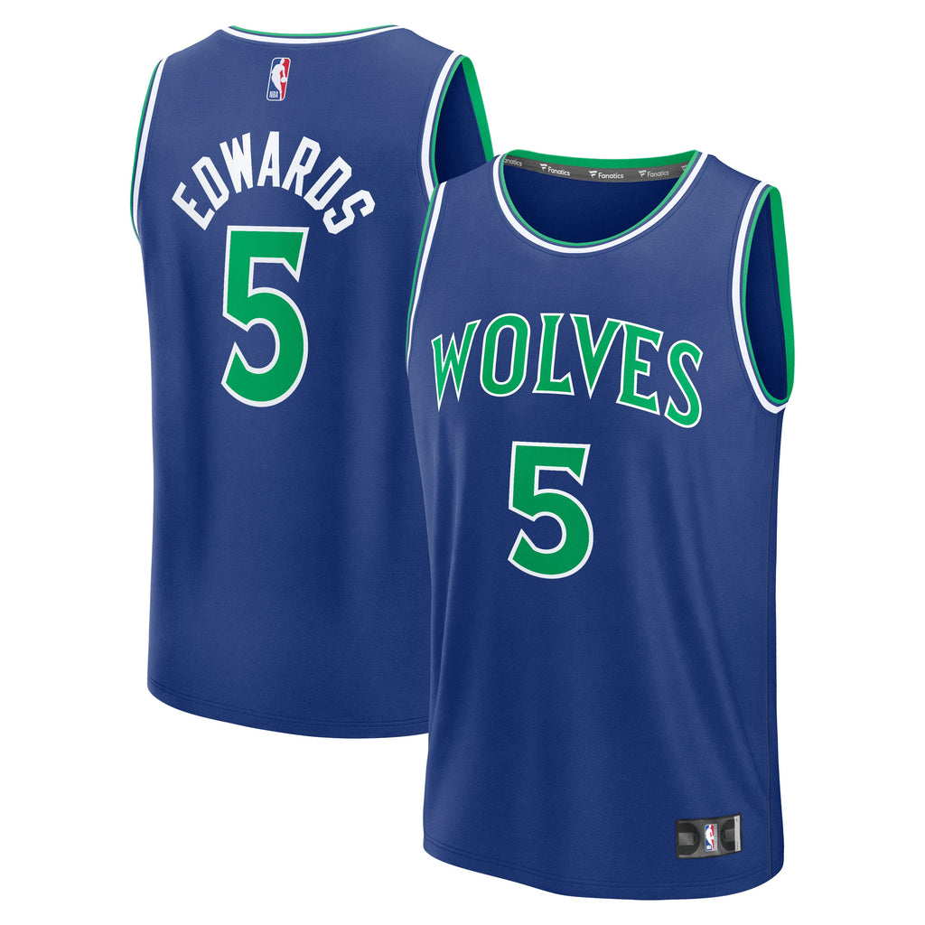 Minnesota Timberwolves Anthony Edwards Fanatics Blue Fast Break Jersey - Icon Edition for Men product image 2, provided for