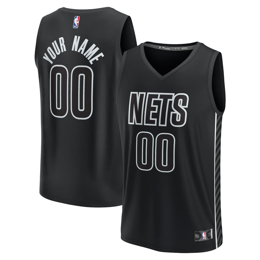 Brooklyn Nets Fanatics Black Custom Fast Break Jersey - Statement Edition for Men product image 2, provided for visual