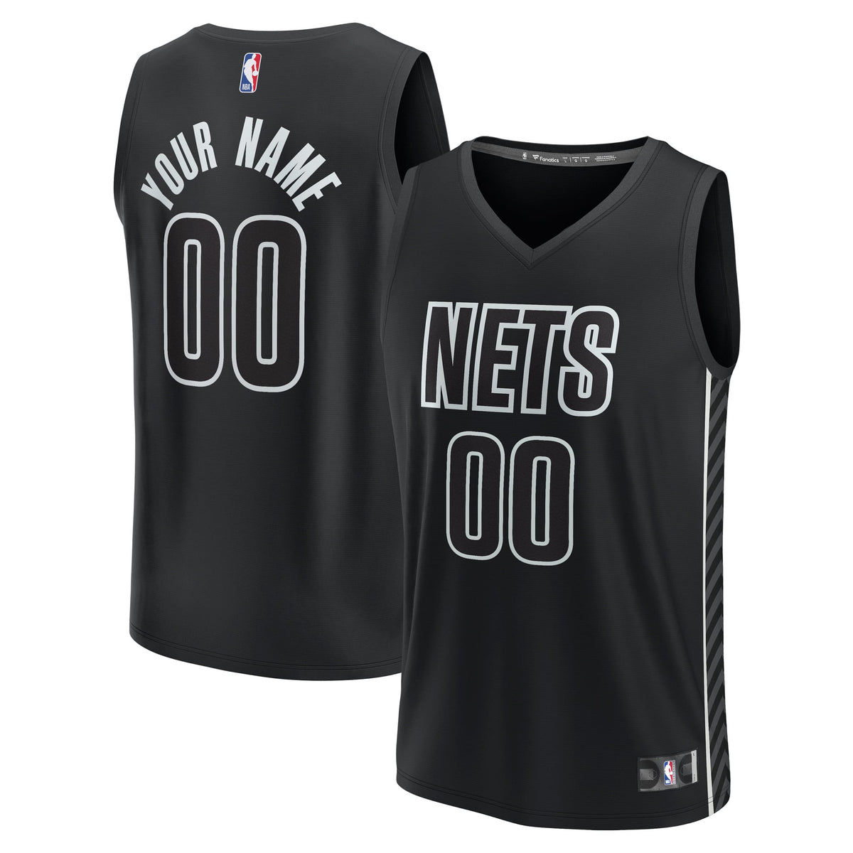 Brooklyn Nets Fanatics Black Custom Fast Break Jersey - Statement Edition for Men product image 2, provided for visual
