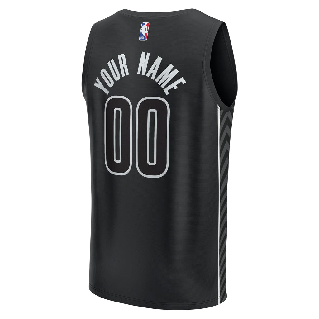 Brooklyn Nets Fanatics Black Custom Fast Break Jersey - Statement Edition for Men product image 4, provided for visual
