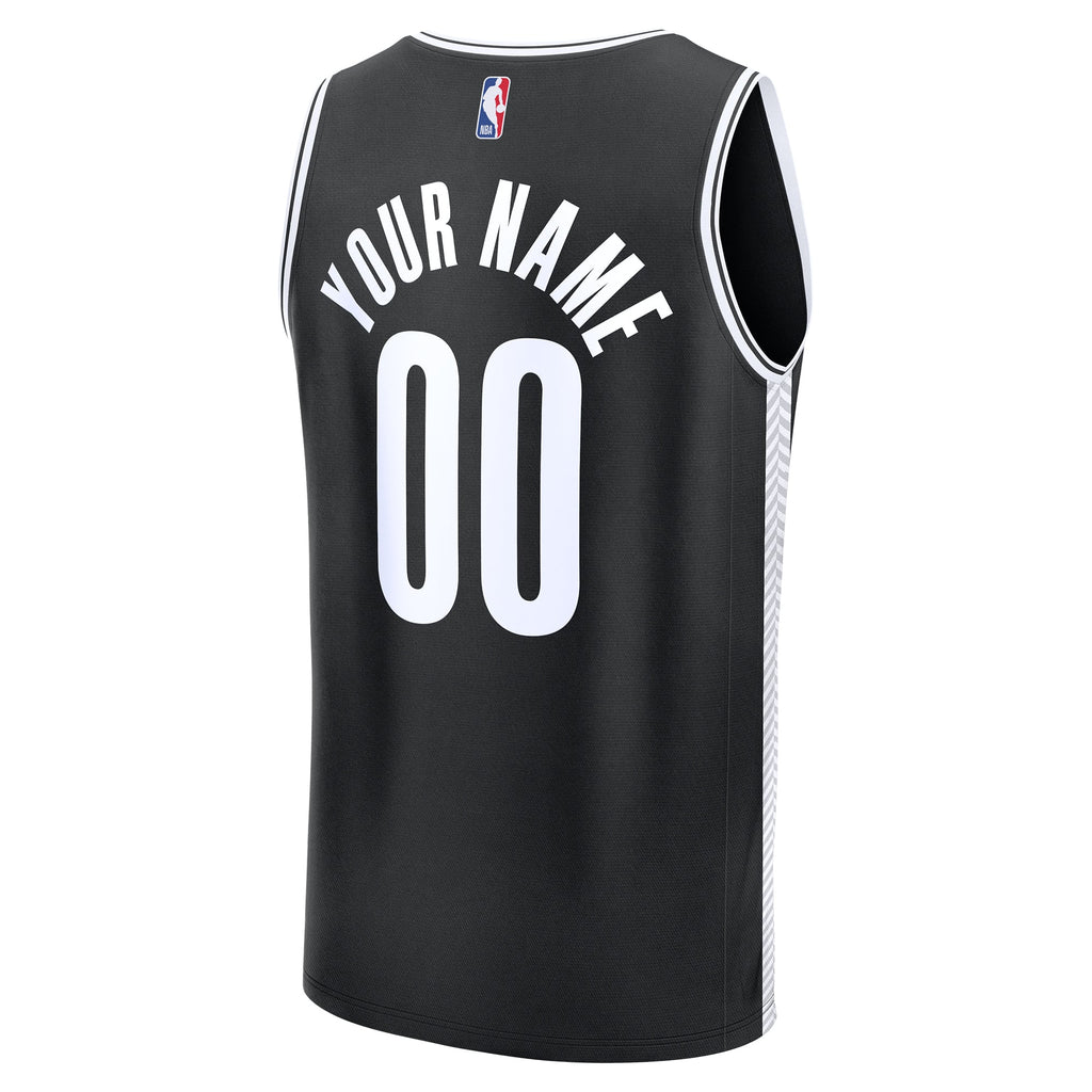 Brooklyn Nets Fanatics Black Fast Break Custom Jersey - Icon Edition for Men product image 4, provided for visual reference