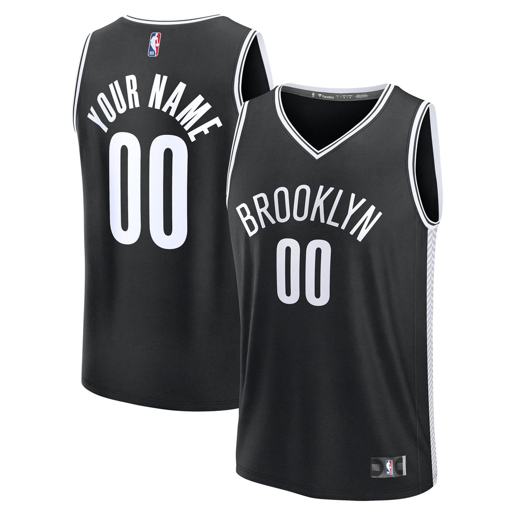 Brooklyn Nets Fanatics Black Fast Break Custom Jersey - Icon Edition for Men product image 1, provided for visual reference