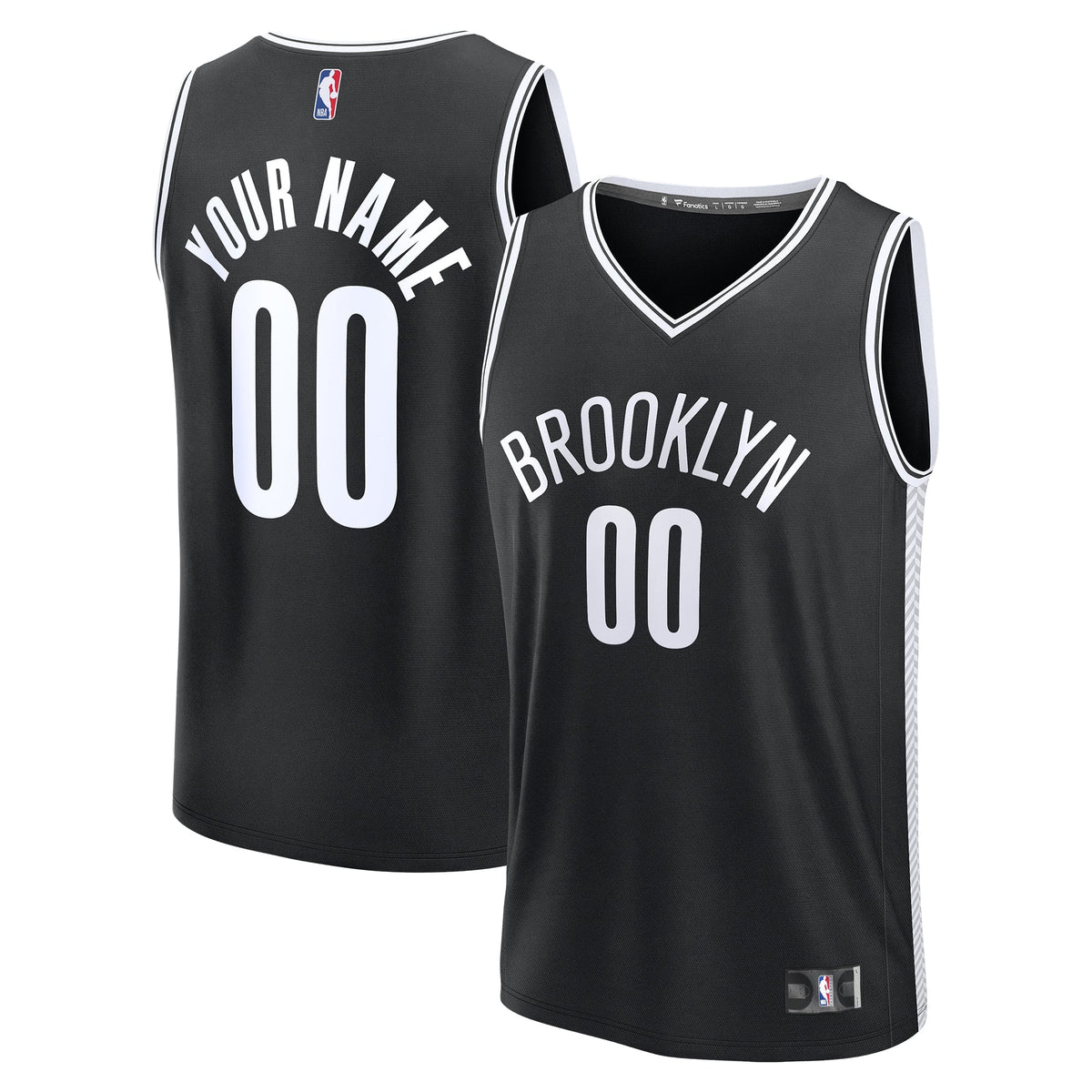 Brooklyn Nets Fanatics Black Fast Break Custom Jersey - Icon Edition for Men product image 1, provided for visual reference
