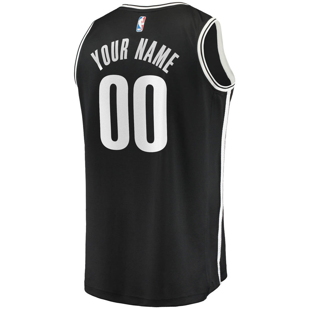 Brooklyn Nets Fanatics Black Fast Break Custom Replica Jersey - Icon Edition for Men product image 4, provided for visual