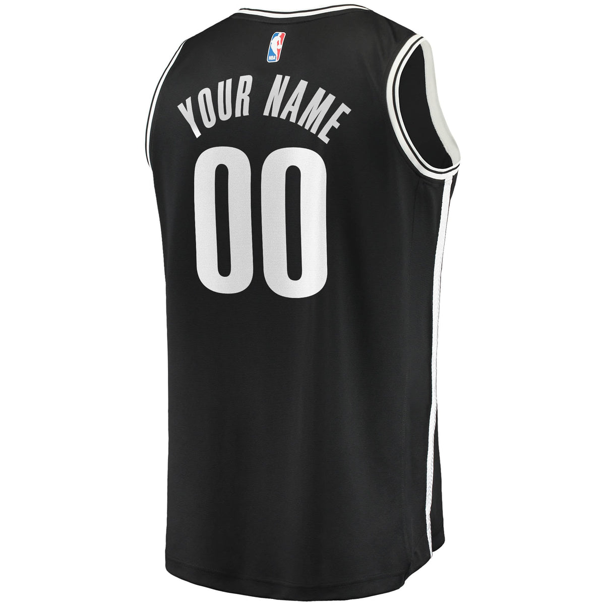 Brooklyn Nets Fanatics Black Fast Break Custom Replica Jersey - Icon Edition for Men product image 4, provided for visual