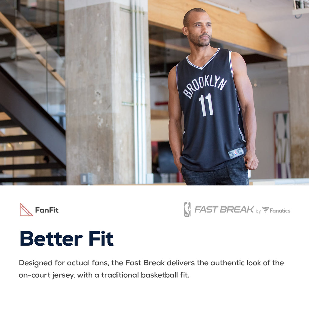 Brooklyn Nets Fanatics Black Fast Break Custom Replica Jersey - Icon Edition for Men product image 5, provided for visual