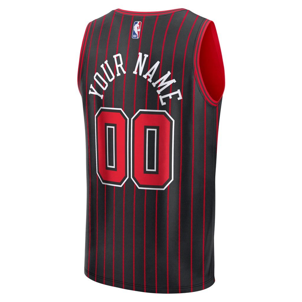 Chicago Bulls Fanatics Black Fast Break Custom Jersey - Icon Edition for Men product image 4, provided for visual reference