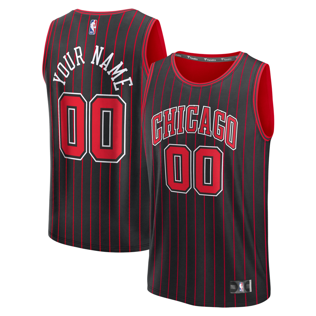 Chicago Bulls Fanatics Black Fast Break Custom Jersey - Icon Edition for Men product image 1, provided for visual reference