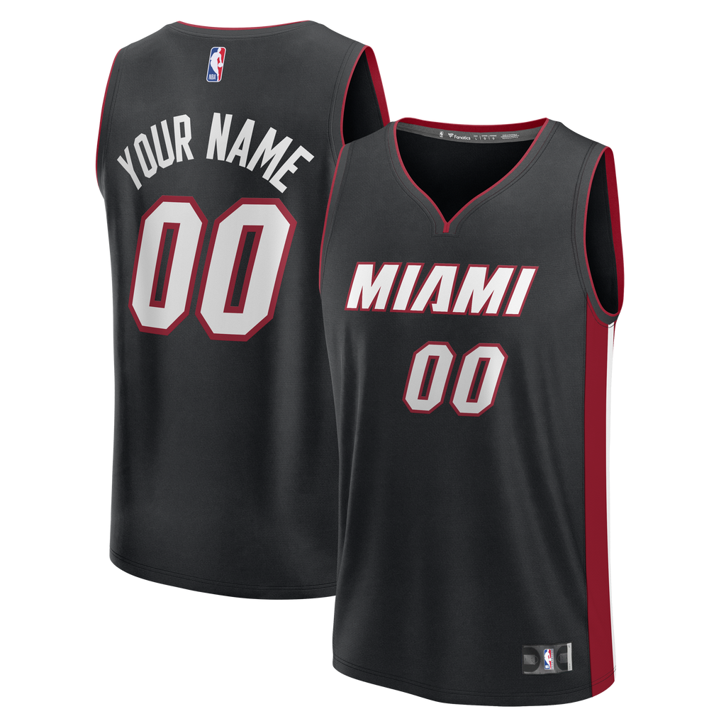 Miami Heat Fanatics Black Fast Break Custom Jersey - Icon Edition for Men product image 2, provided for visual reference and