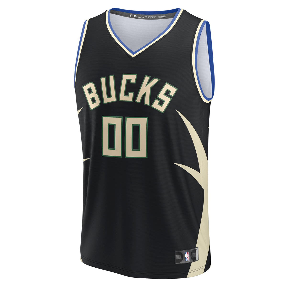 Milwaukee Bucks Fanatics Black Custom Fast Break Jersey - Statement Edition for Men product image 3, provided for visual