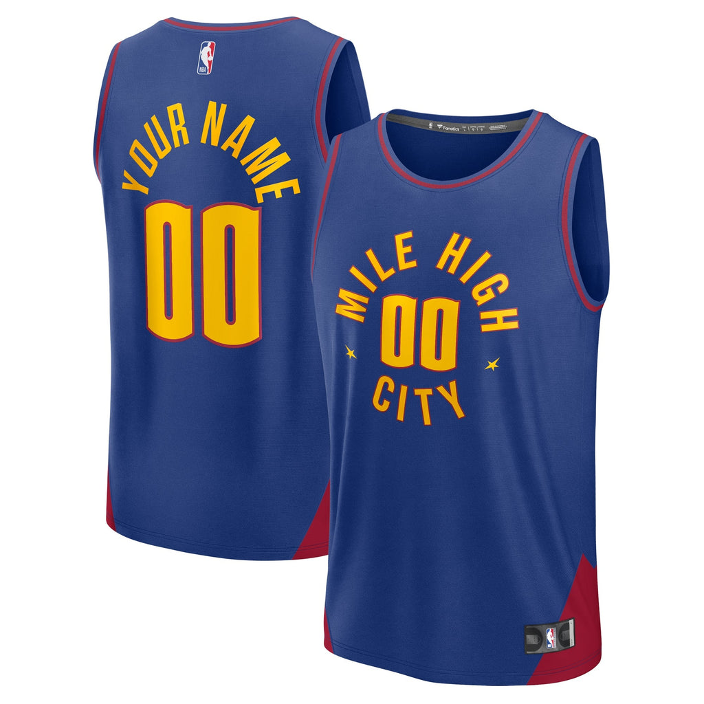 Denver Nuggets Fanatics Blue Fast Break Custom Jersey - Statement Edition for Men product image 1, provided for visual