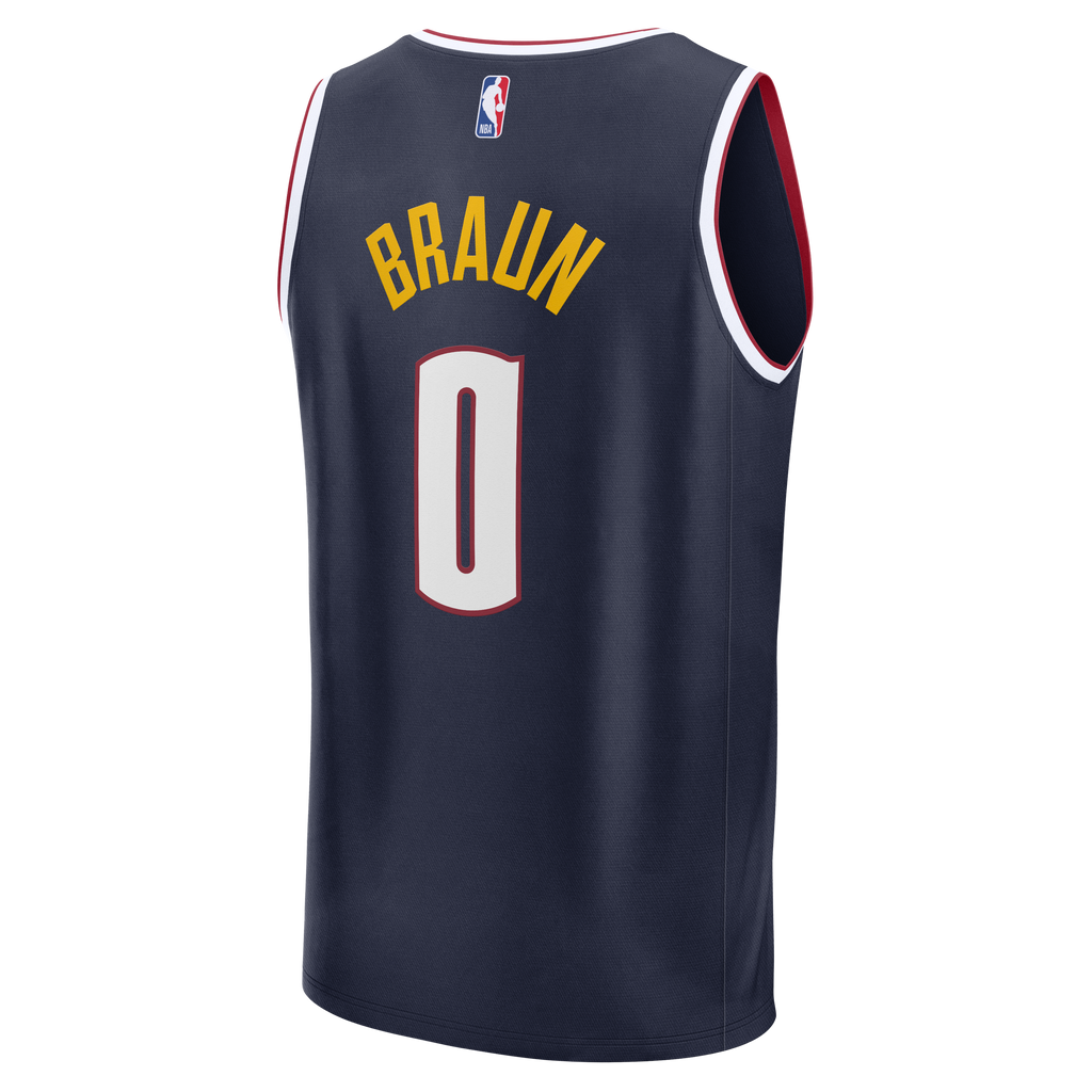 Denver Nuggets Christian Braun Fanatics Navy Fast Break Replica Jersey - Icon Edition for Men product image 4, provided for