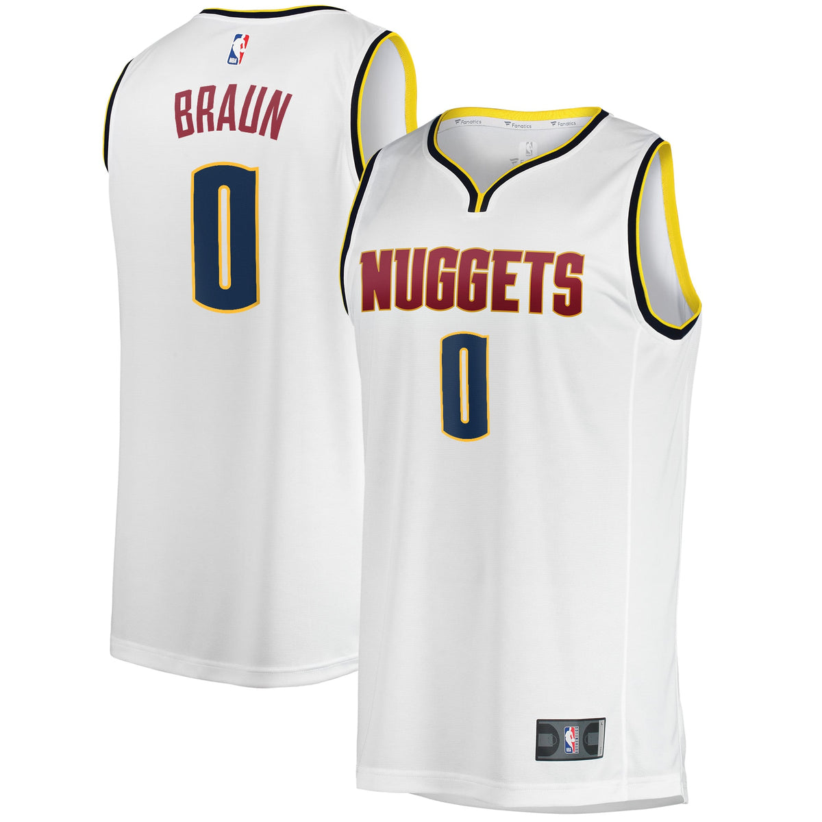 Denver Nuggets Christian Braun Fanatics White Fast Break Player Jersey - Association Edition for Men product image 2,