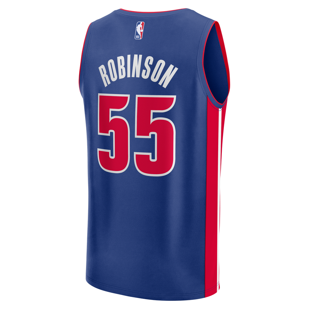 Detroit Pistons Duncan Robinson Fanatics Blue Fast Break Jersey - Icon Edition for Men product image 4, provided for visual