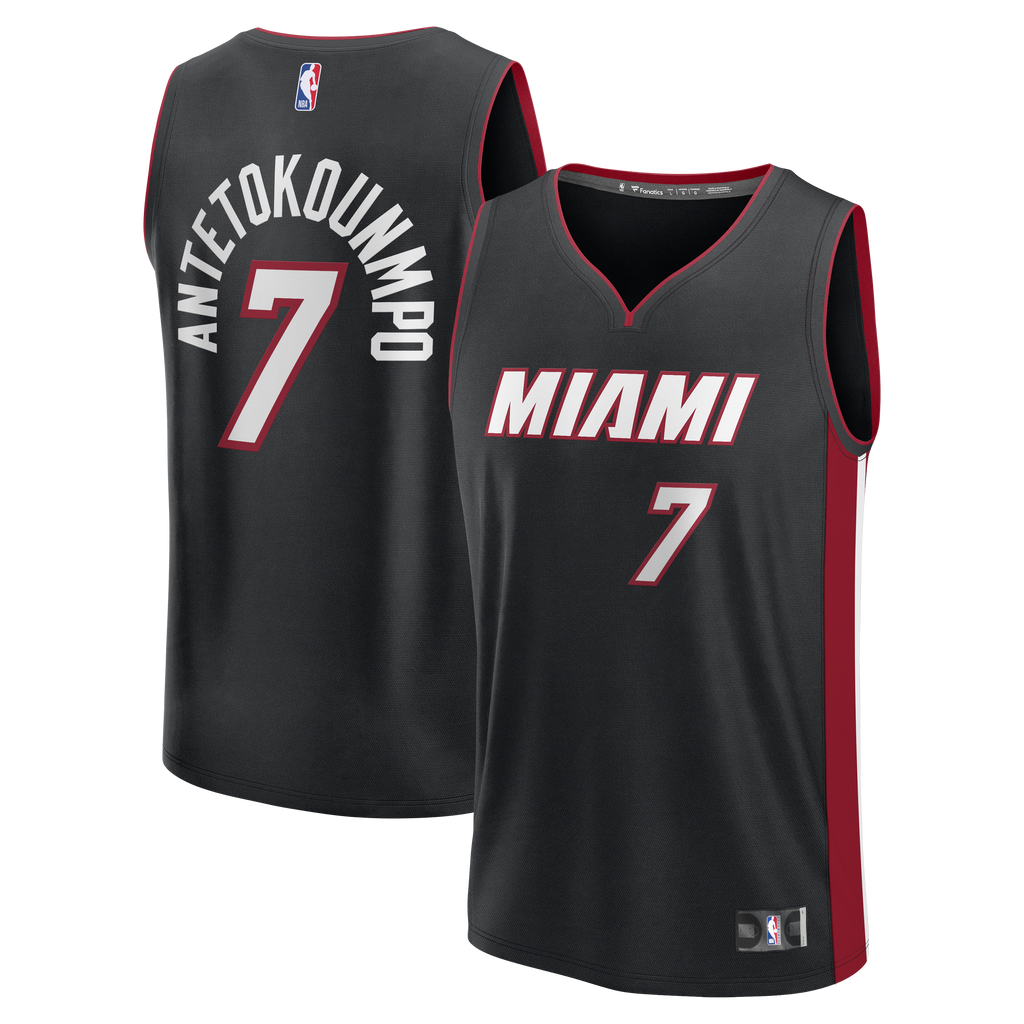 Miami Heat Giannis Antetokounmpo Fanatics Black Fast Break Jersey - Icon Edition for Men product image 2, provided for