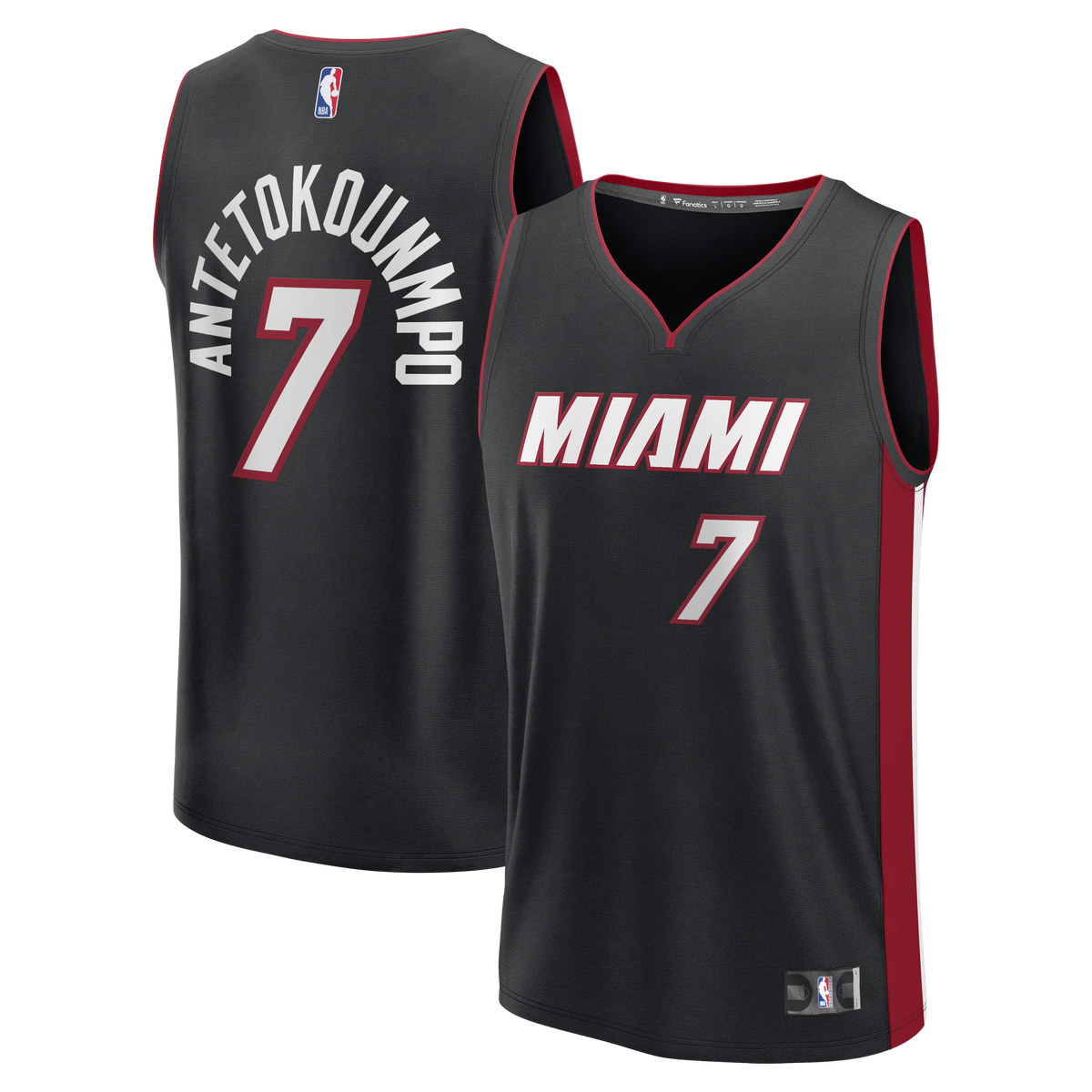 Miami Heat Giannis Antetokounmpo Fanatics Black Fast Break Jersey - Icon Edition for Men product image 2, provided for