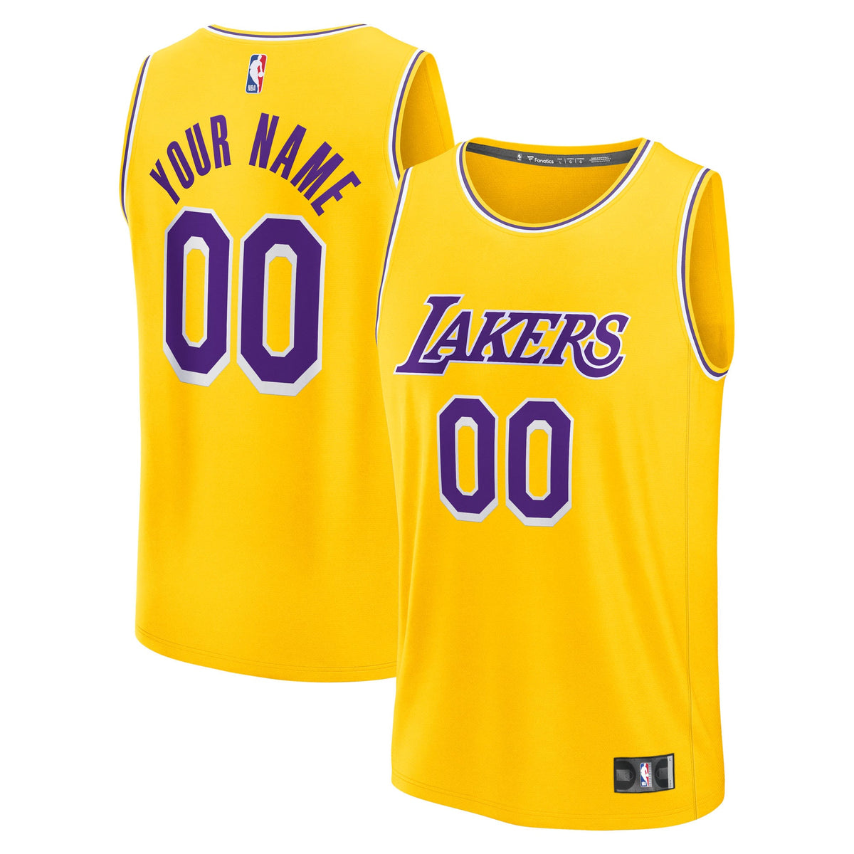 Los Angeles Lakers Fanatics Gold Fast Break Custom Jersey - Icon Edition for Men product image 2, provided for visual