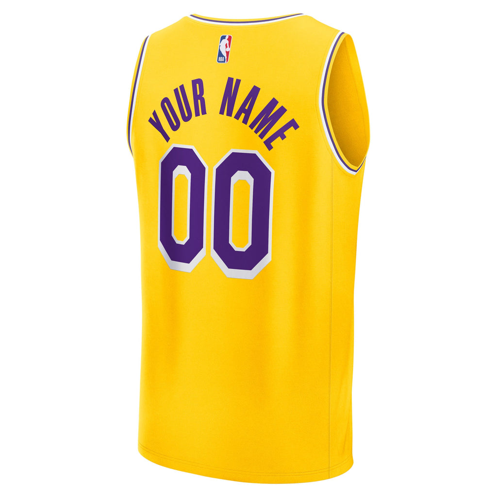 Los Angeles Lakers Fanatics Gold Fast Break Custom Jersey - Icon Edition for Men product image 4, provided for visual