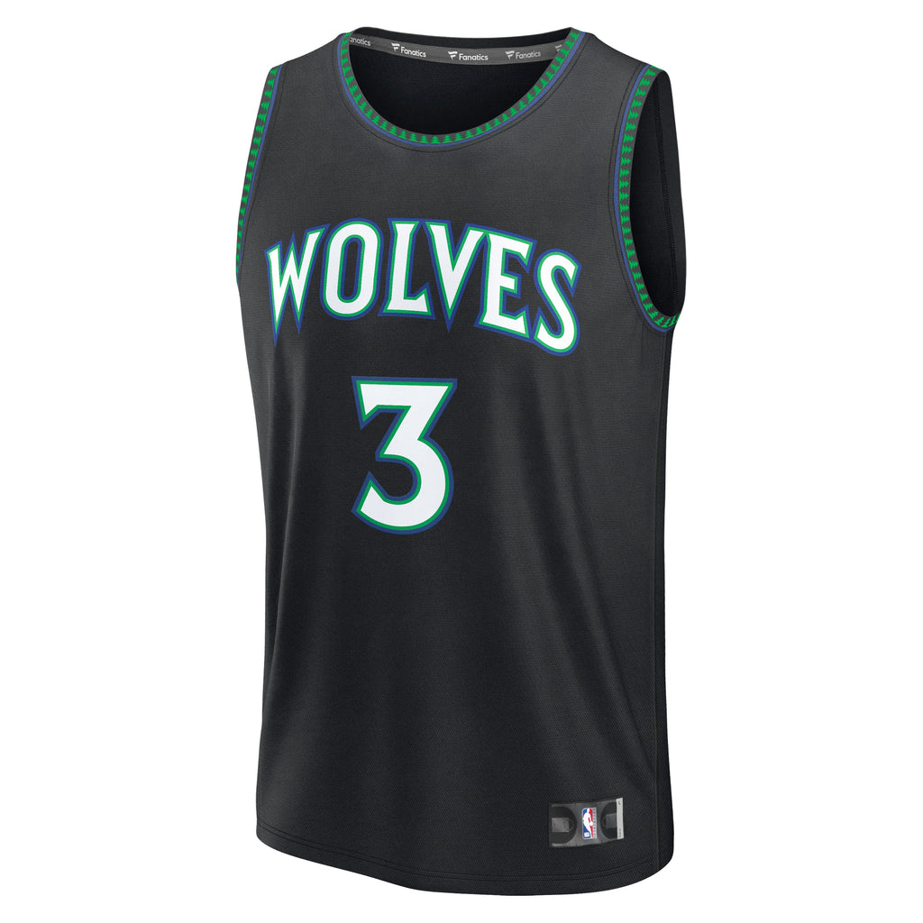 Minnesota Timberwolves Jaden McDaniels Fanatics Black Fast Break Jersey - Statement Edition for Men product image 3,