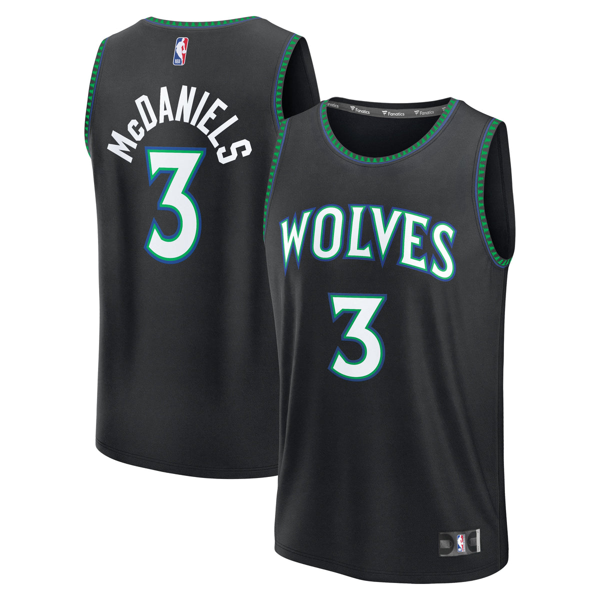 Minnesota Timberwolves Jaden McDaniels Fanatics Black Fast Break Jersey - Statement Edition for Men product image 1,