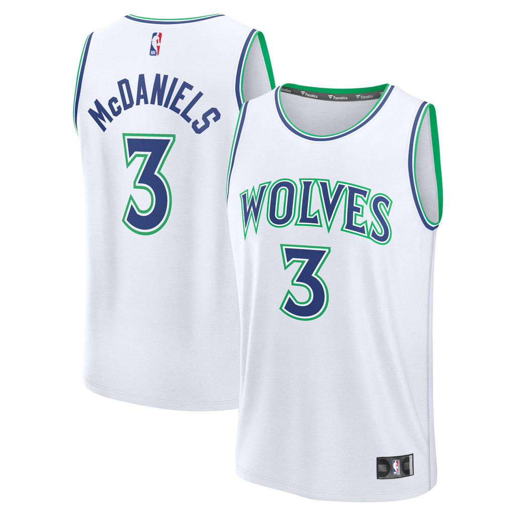 Minnesota Timberwolves Jaden McDaniels Fanatics White Fast Break Jersey - Association Edition for Men product image 2,