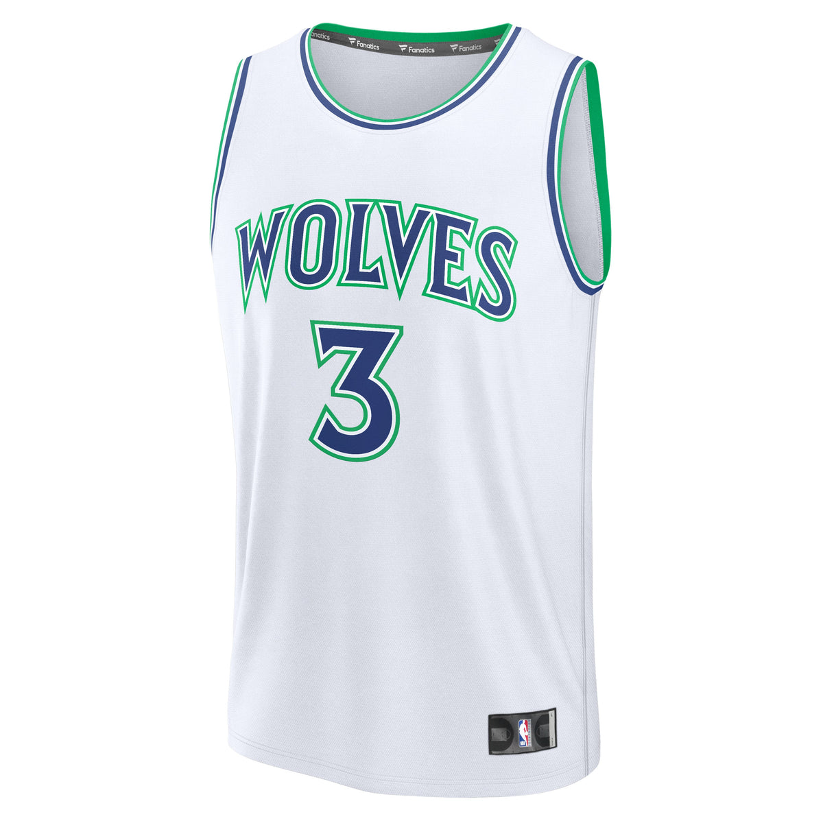Minnesota Timberwolves Jaden McDaniels Fanatics White Fast Break Jersey - Association Edition for Men product image 3,