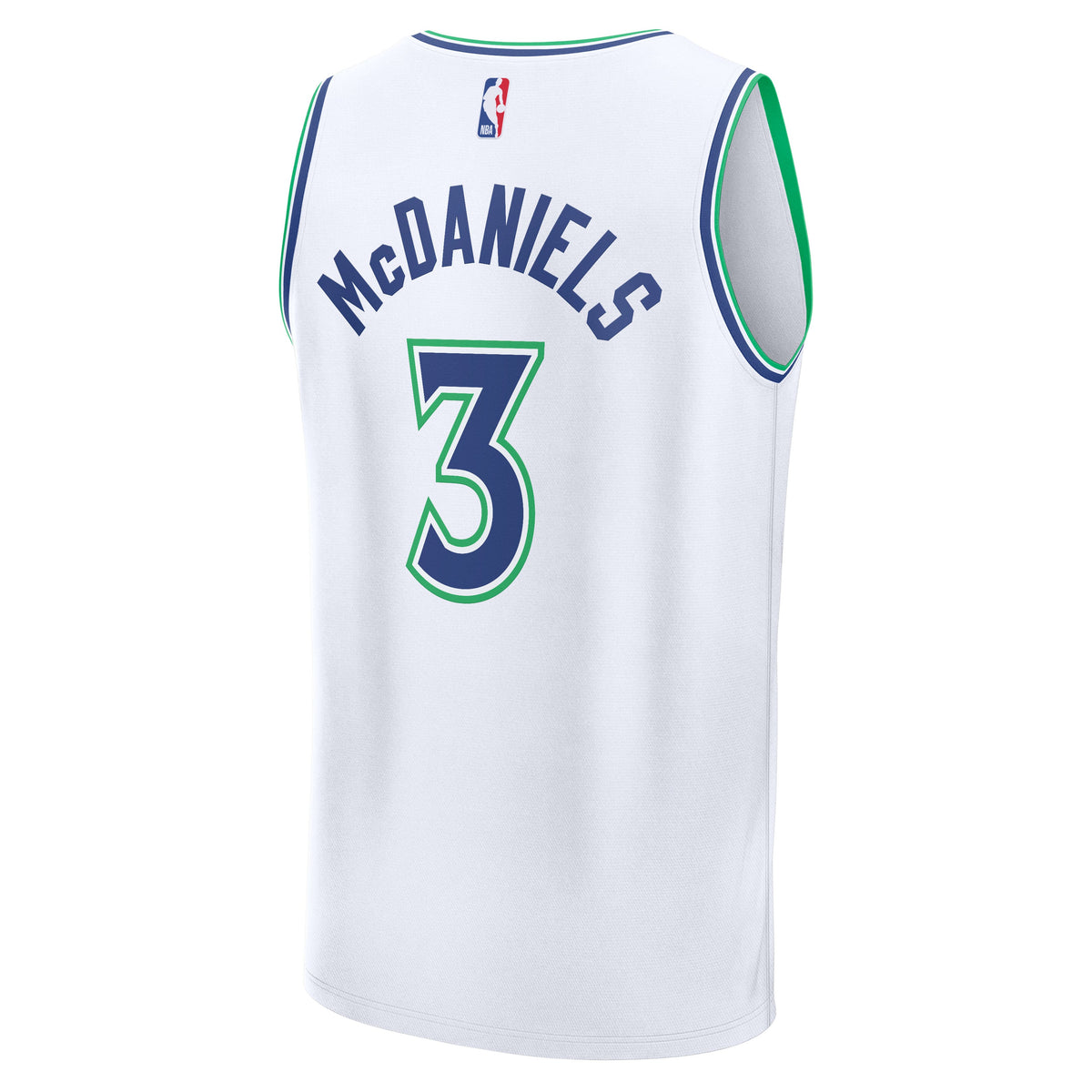 Minnesota Timberwolves Jaden McDaniels Fanatics White Fast Break Jersey - Association Edition for Men product image 4,