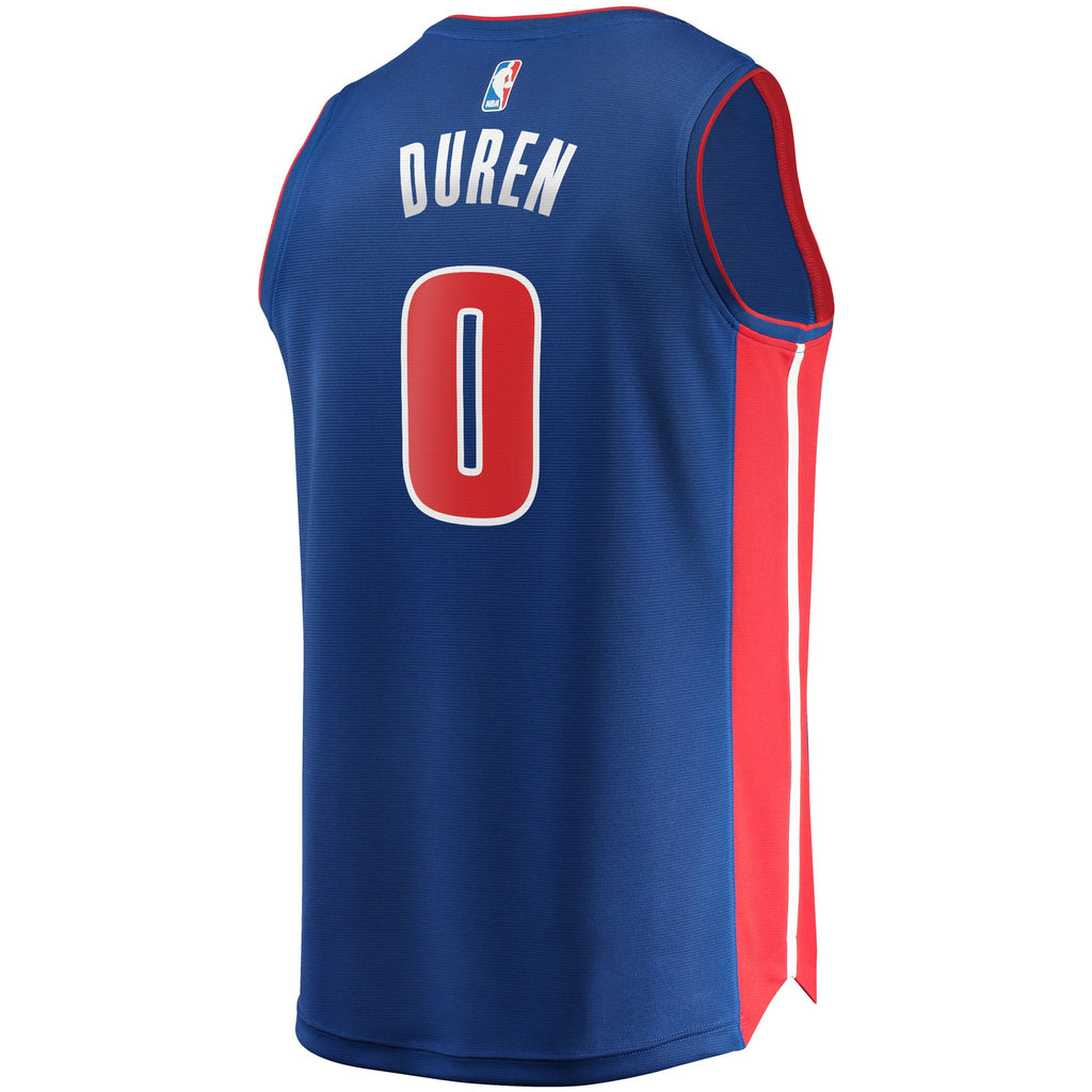 Detroit Pistons Jalen Duren Fanatics Blue Fast Break Replica Jersey - Icon Edition for Men product image 4, provided for