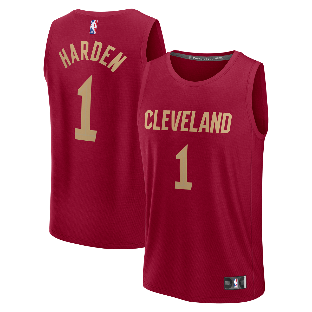 Cleveland Cavaliers James Harden Fanatics Wine Fast Break Replica Jersey - Icon Edition for Men product image 1, provided
