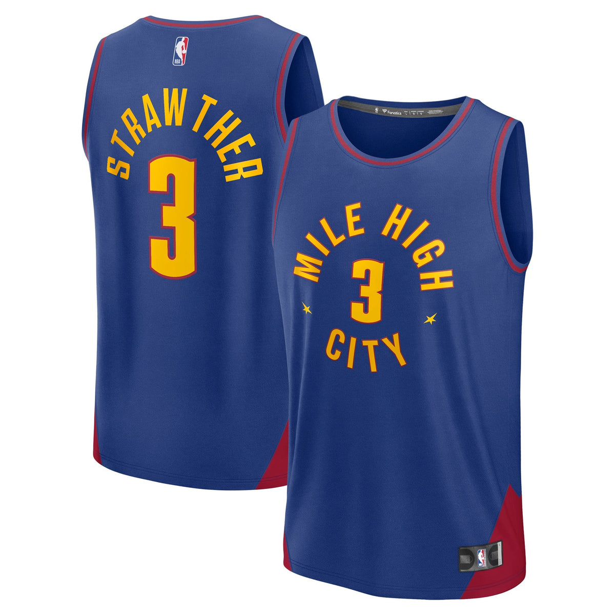 Denver Nuggets Julian Strawther Fanatics Blue Fast Break Replica Player Jersey - Statement Edition for Men product image 2,