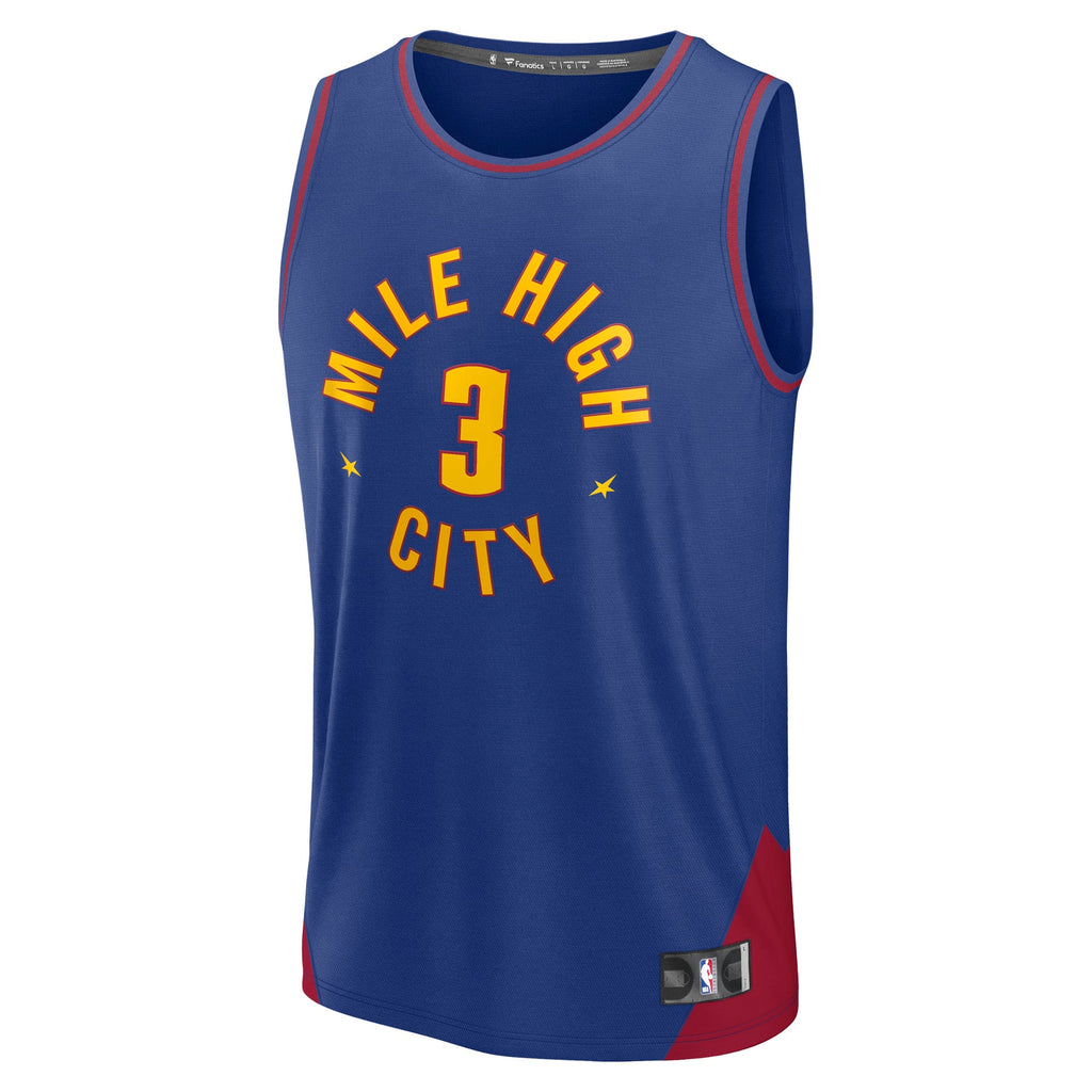 Denver Nuggets Julian Strawther Fanatics Blue Fast Break Replica Player Jersey - Statement Edition for Men product image 3,