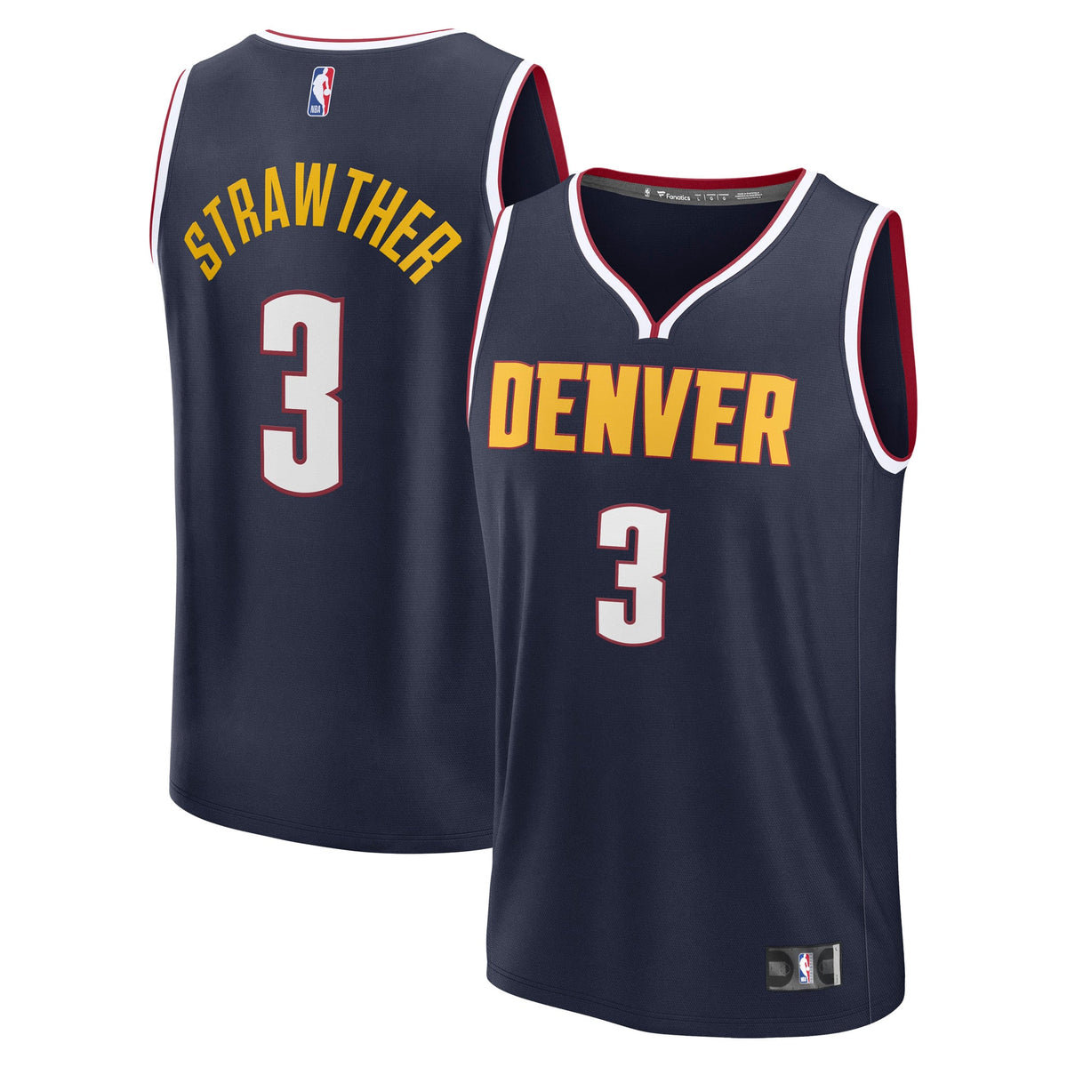Denver Nuggets Julian Strawther Fanatics Navy Fast Break Replica Player Jersey - Icon Edition for Men product image 1,