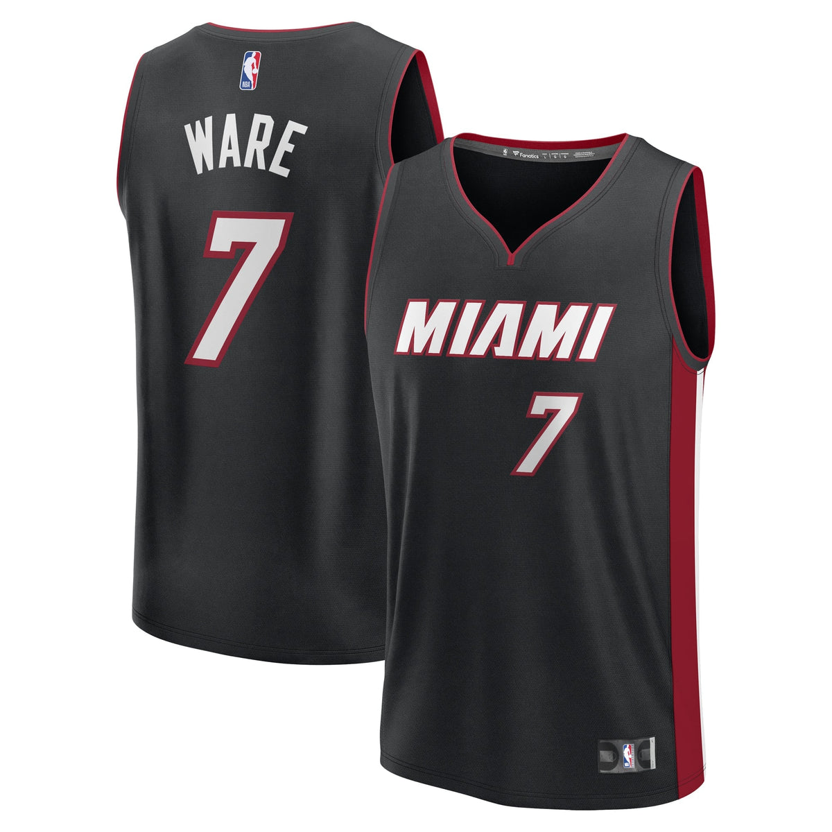 Miami Heat Kel'el Ware Fanatics Black Fast Break Replica Player Jersey - Icon Edition for Men product image 2, provided for