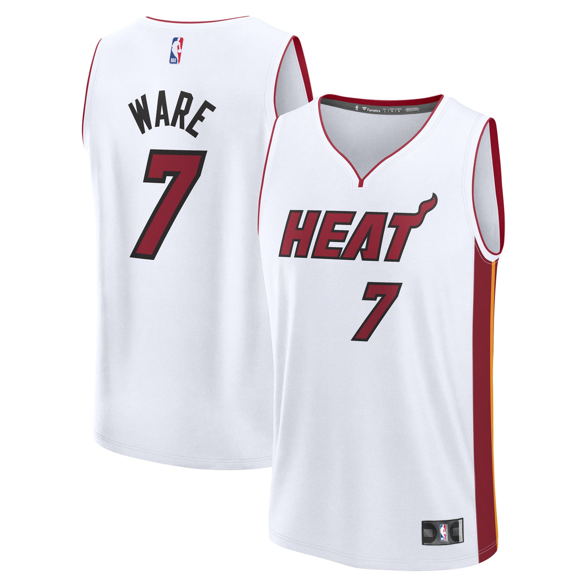 Miami Heat Kel'el Ware Fanatics White Fast Break Replica Player Jersey - Association Edition for Men product image 2,