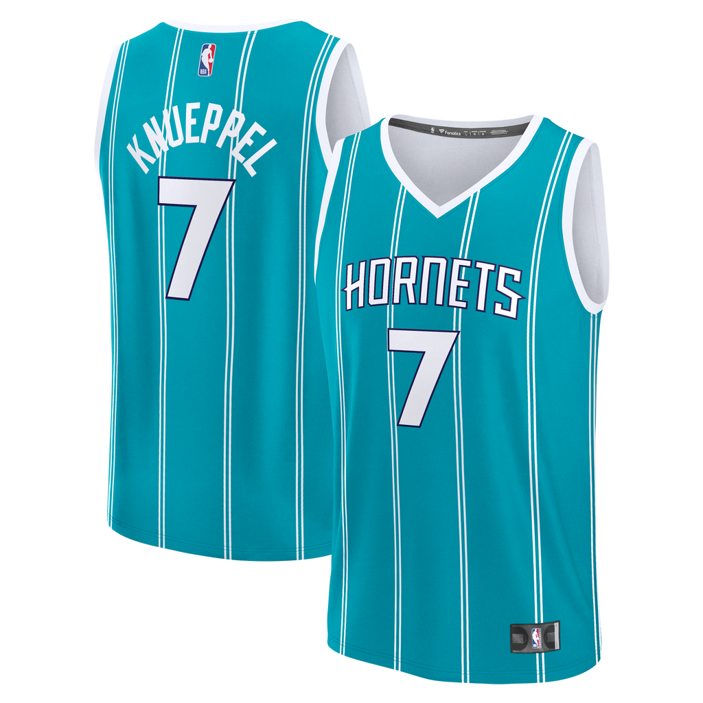 Charlotte Hornets Kon Knueppel Fanatics Teal 2025 NBA Draft First Round Pick Fast Break Replica Jersey - Icon Edition for