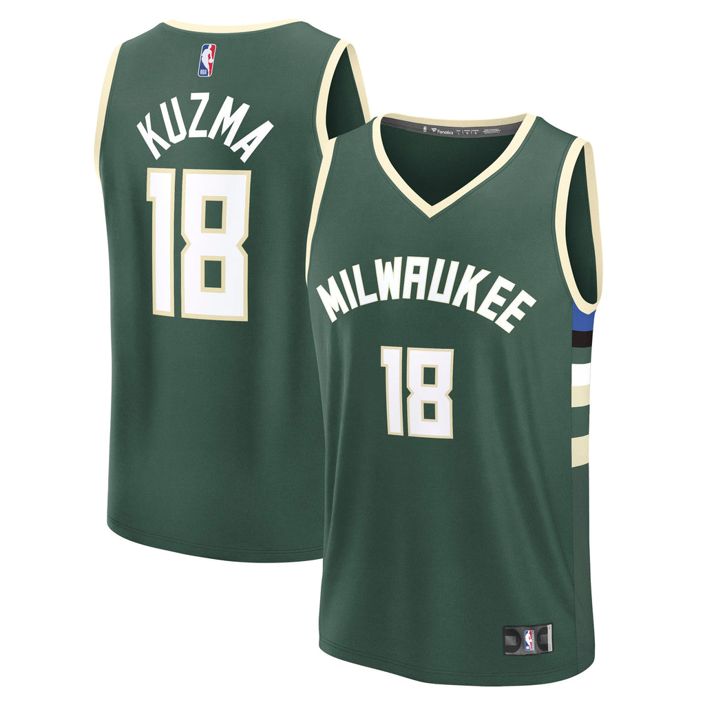 Milwaukee Bucks Kyle Kuzma Fanatics Hunter Green Fast Break Replica Player Jersey - Icon Edition for Men product image 1,