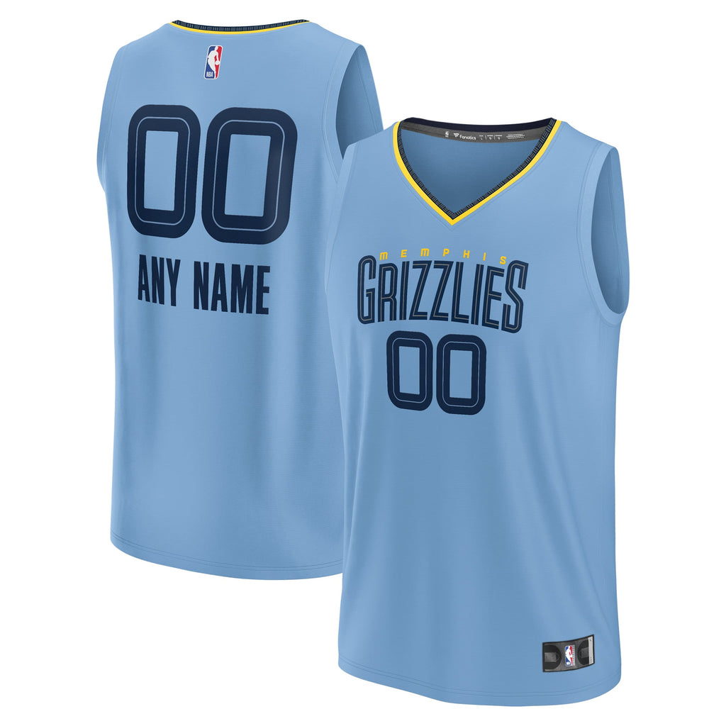 Memphis Grizzlies Fanatics Light Blue Custom Fast Break Jersey - Statement Edition for Men product image 1, provided for