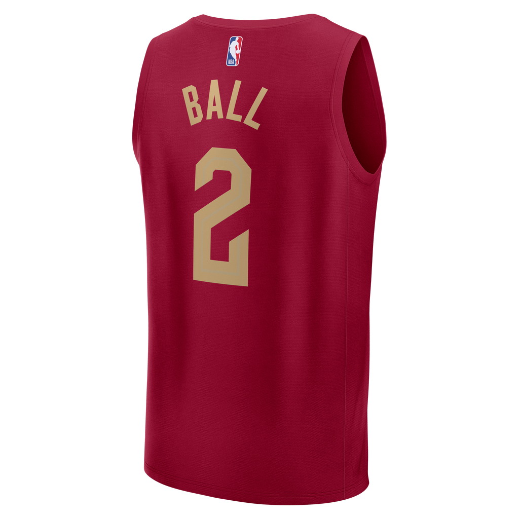 Cleveland Cavaliers Lonzo Ball Fanatics Wine Fast Break Replica Jersey - Icon Edition for Men product image 4, provided for